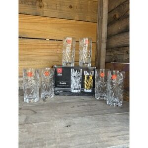 RCR Cristalleria - Oasis, set of six (6) tall 36cl 12.17 OZ  New In Original Box